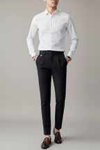 Men's British Business Trousers: Tailored Pleated Fit