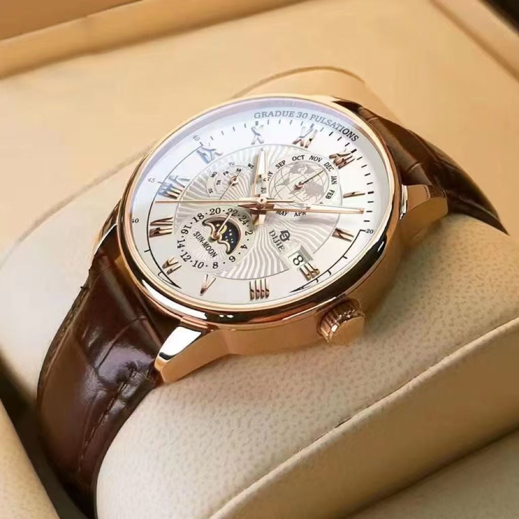 Men's Business Automatic Mechanical Watch – 316L Stainless Steel, Sapphire Glass