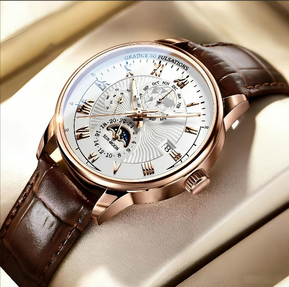 Men's Business Automatic Mechanical Watch – 316L Stainless Steel, Sapphire Glass