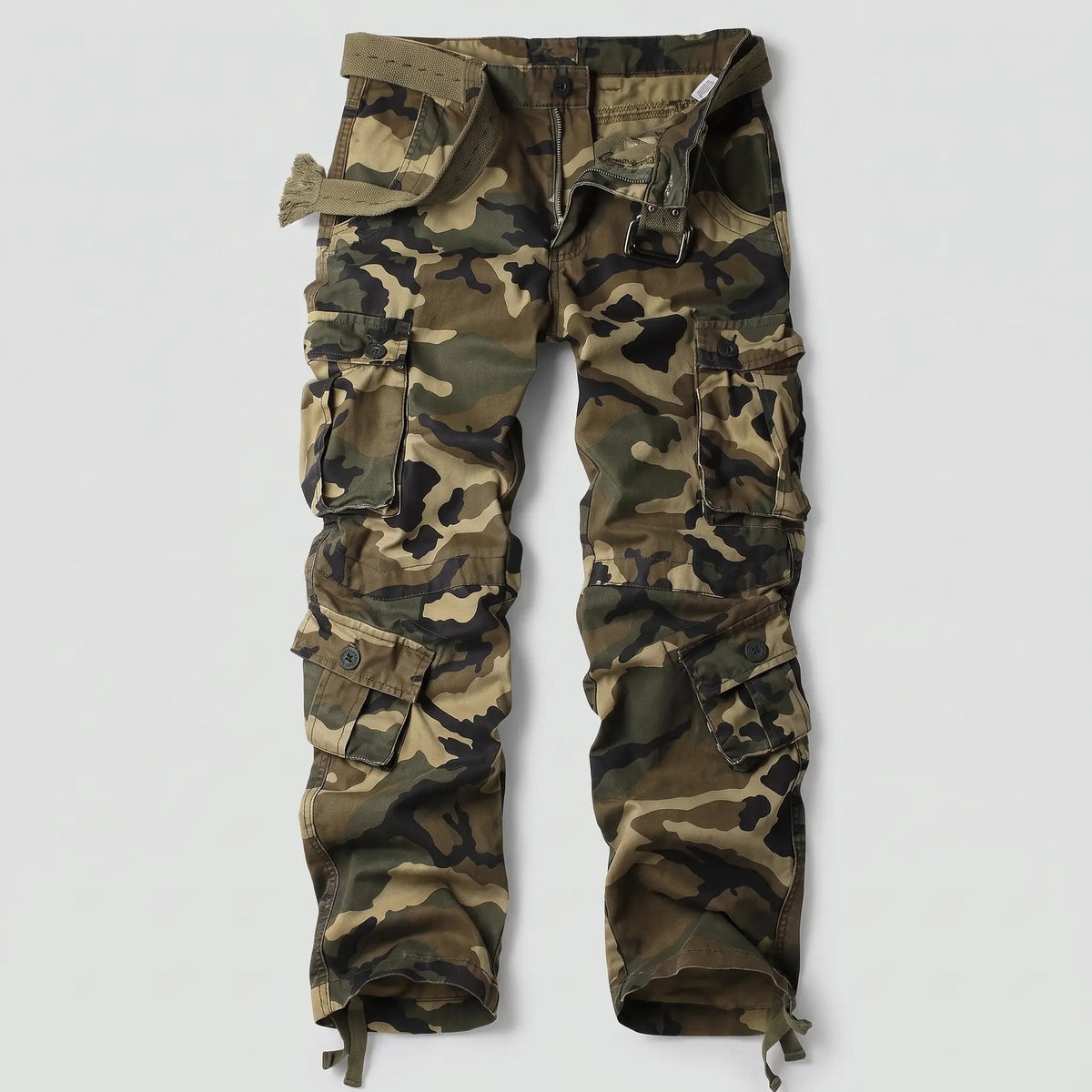 Men's Camo Cargo Trousers - Combat Trousers - 8 Pocket Relaxed Fit