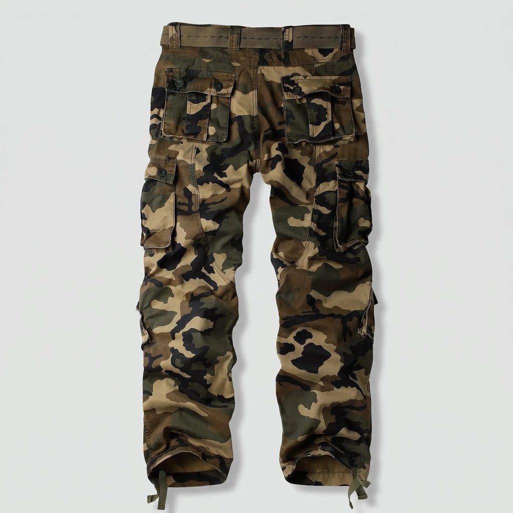 Men's Camo Cargo Trousers - Combat Trousers - 8 Pocket Relaxed Fit
