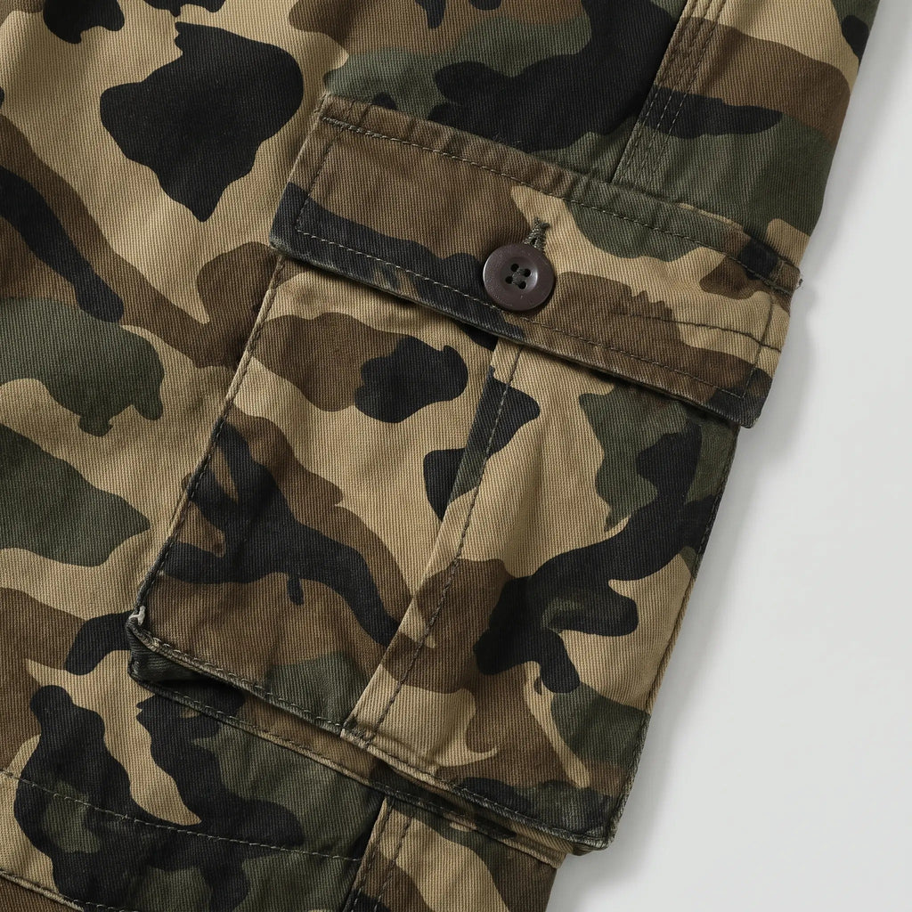 Men's Camo Cargo Trousers - Combat Trousers - 8 Pocket Relaxed Fit