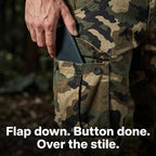 Men's Camo Cargo Trousers - Combat Trousers - 8 Pocket Relaxed Fit