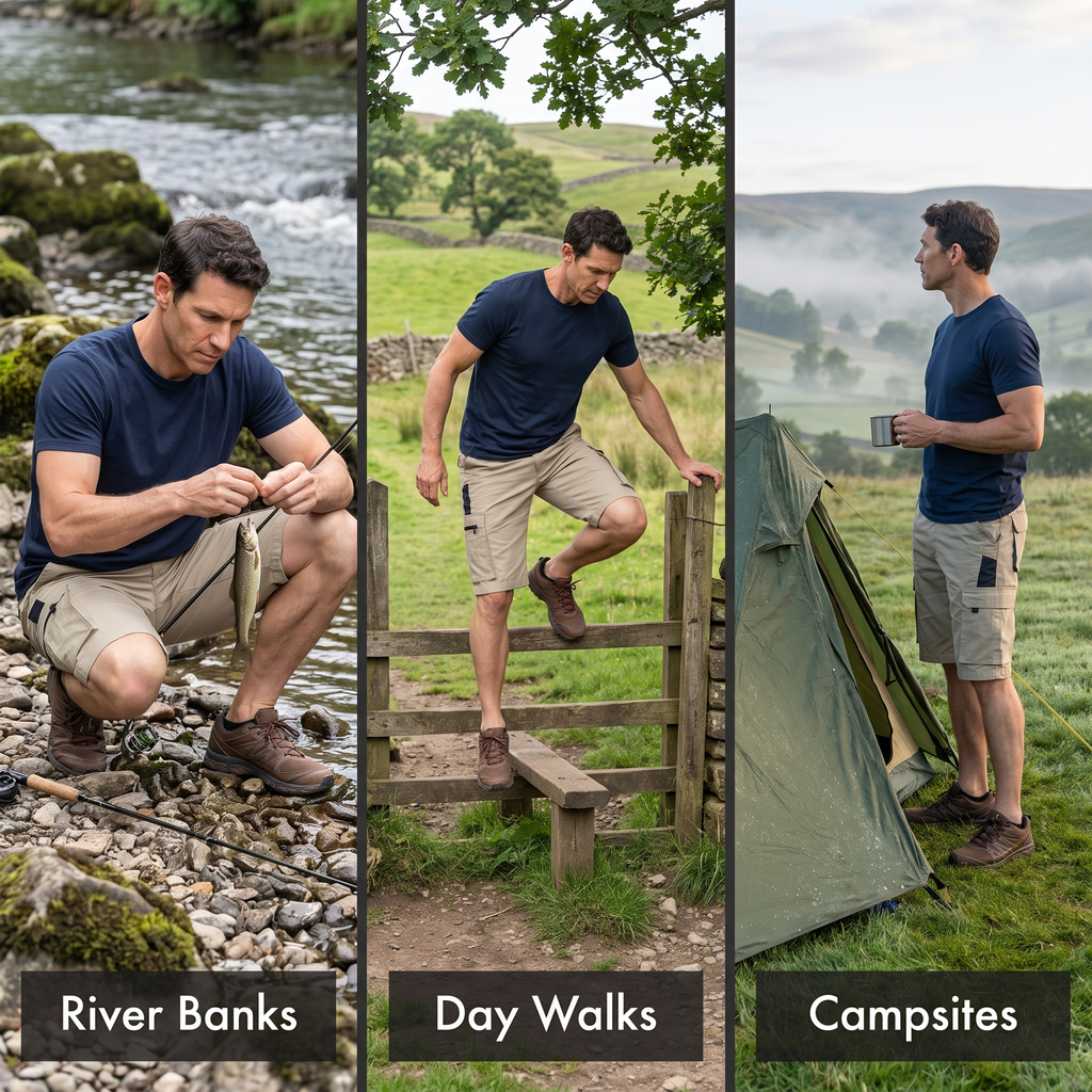 Men's Cargo Shorts – Knee Length Shorts – Zip Pocket Hiking Shorts