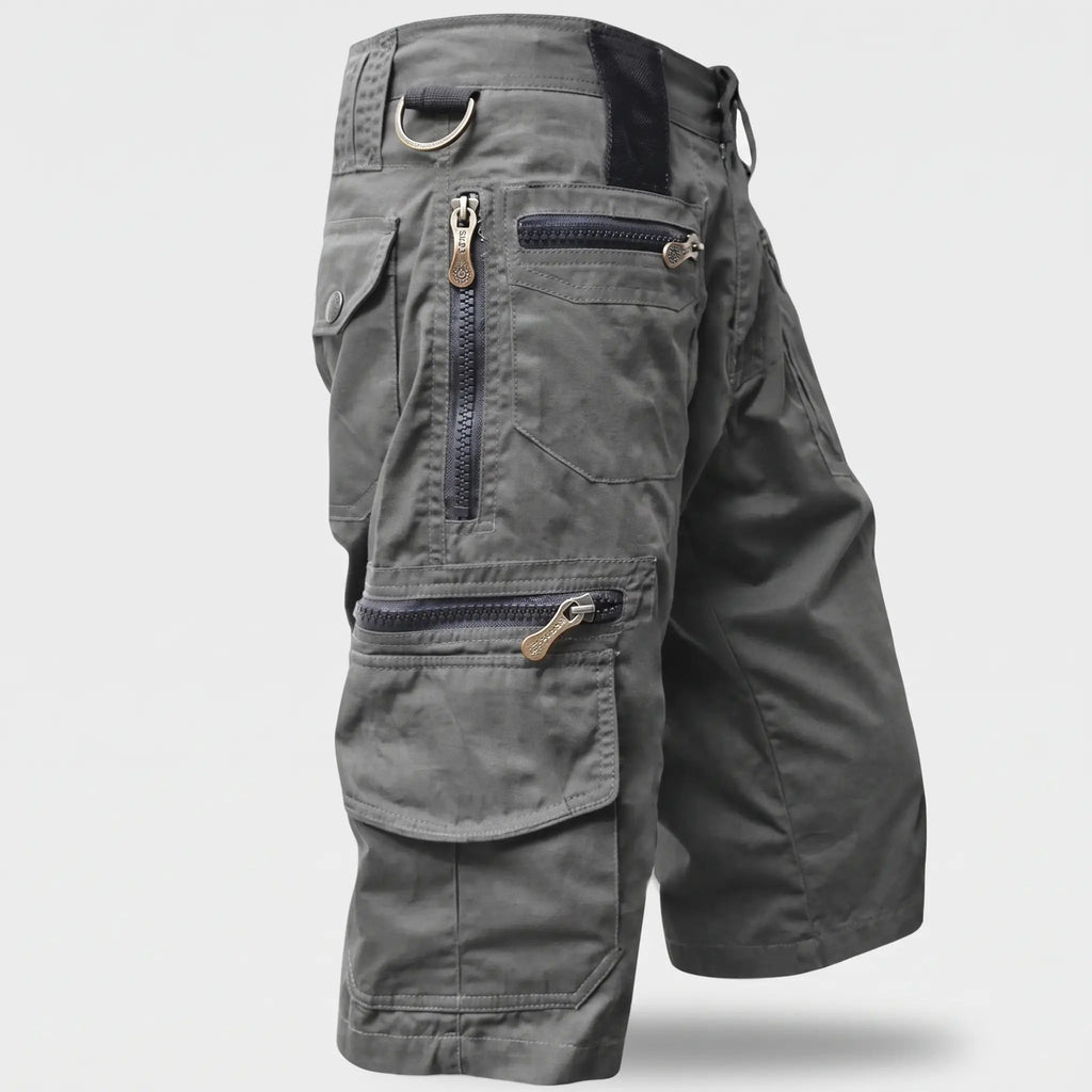 Men's Cargo Shorts - Knee Length Work Shorts with Zip Pockets
