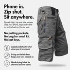 Men's Cargo Shorts - Knee Length Work Shorts with Zip Pockets