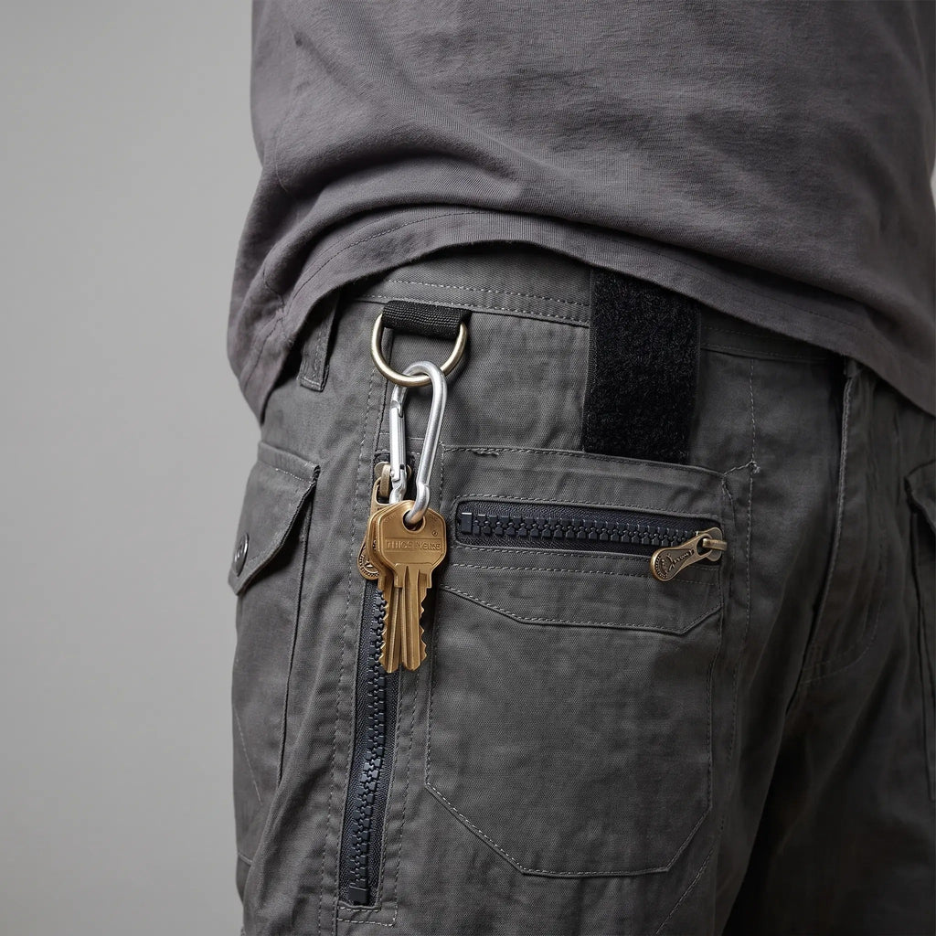 Men's Cargo Shorts - Knee Length Work Shorts with Zip Pockets