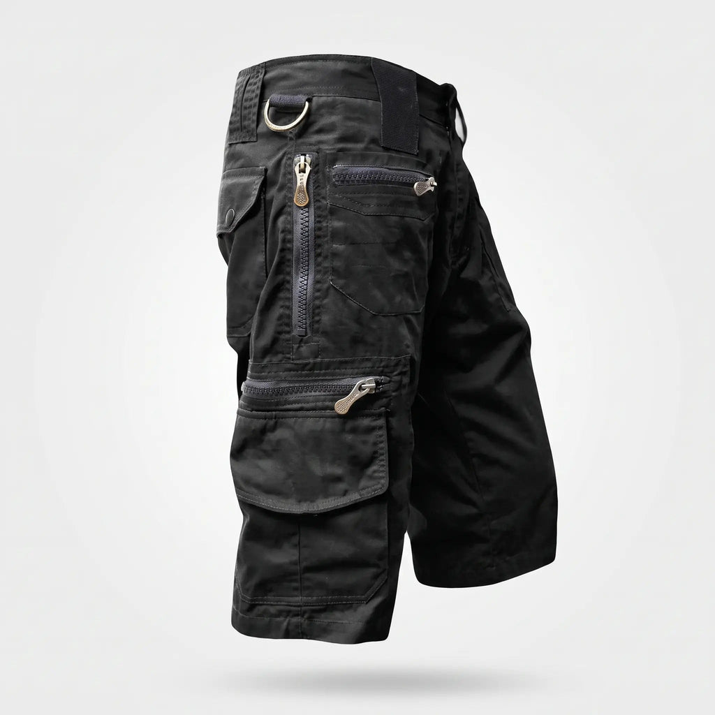 Men's Cargo Shorts - Knee Length Work Shorts with Zip Pockets