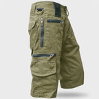 Men's Cargo Shorts - Knee Length Work Shorts with Zip Pockets