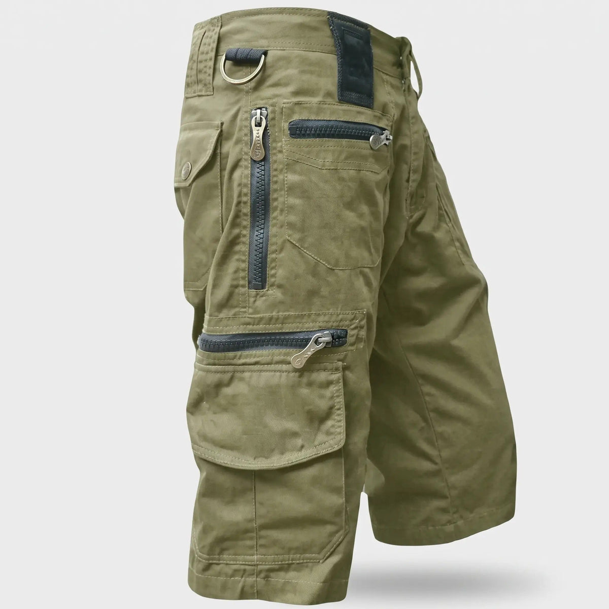 Men's Cargo Shorts - Knee Length Work Shorts with Zip Pockets