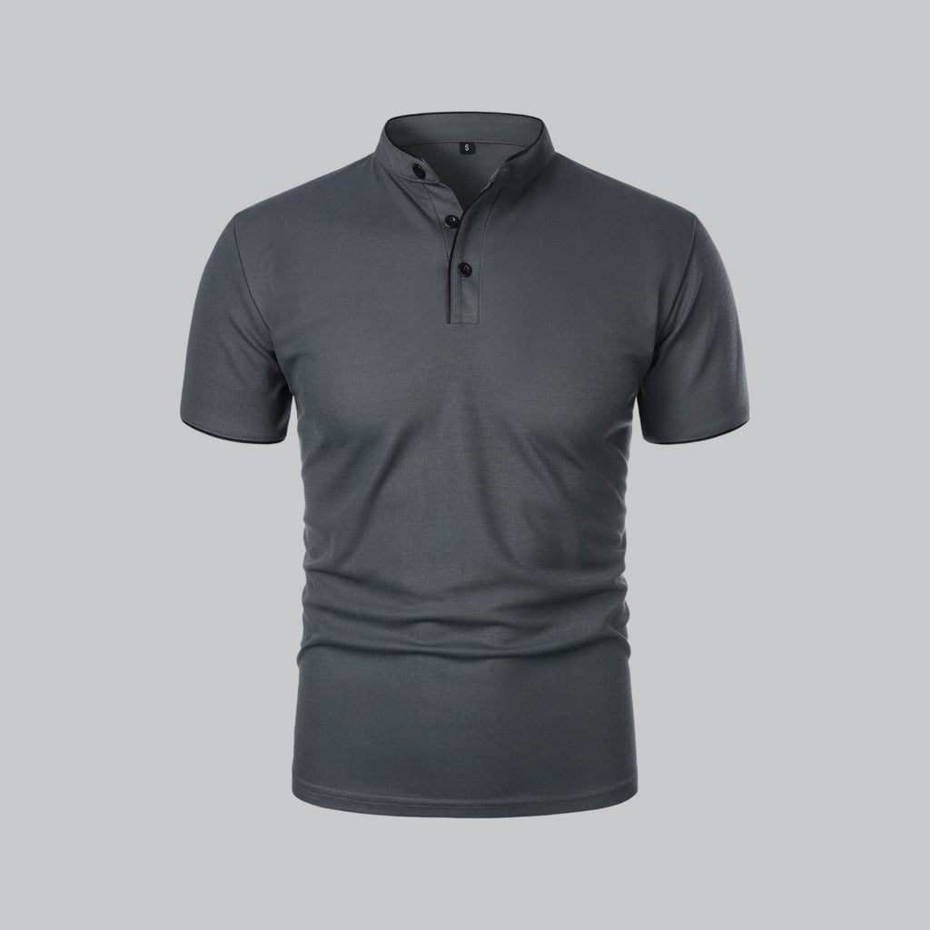 Men's Collarless Polo Shirt – Classic Style for Any Occasion
