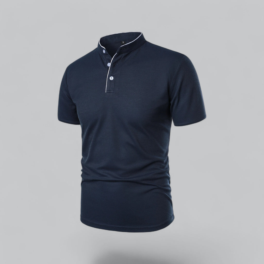 Men's Collarless Polo Shirt – Classic Style for Any Occasion
