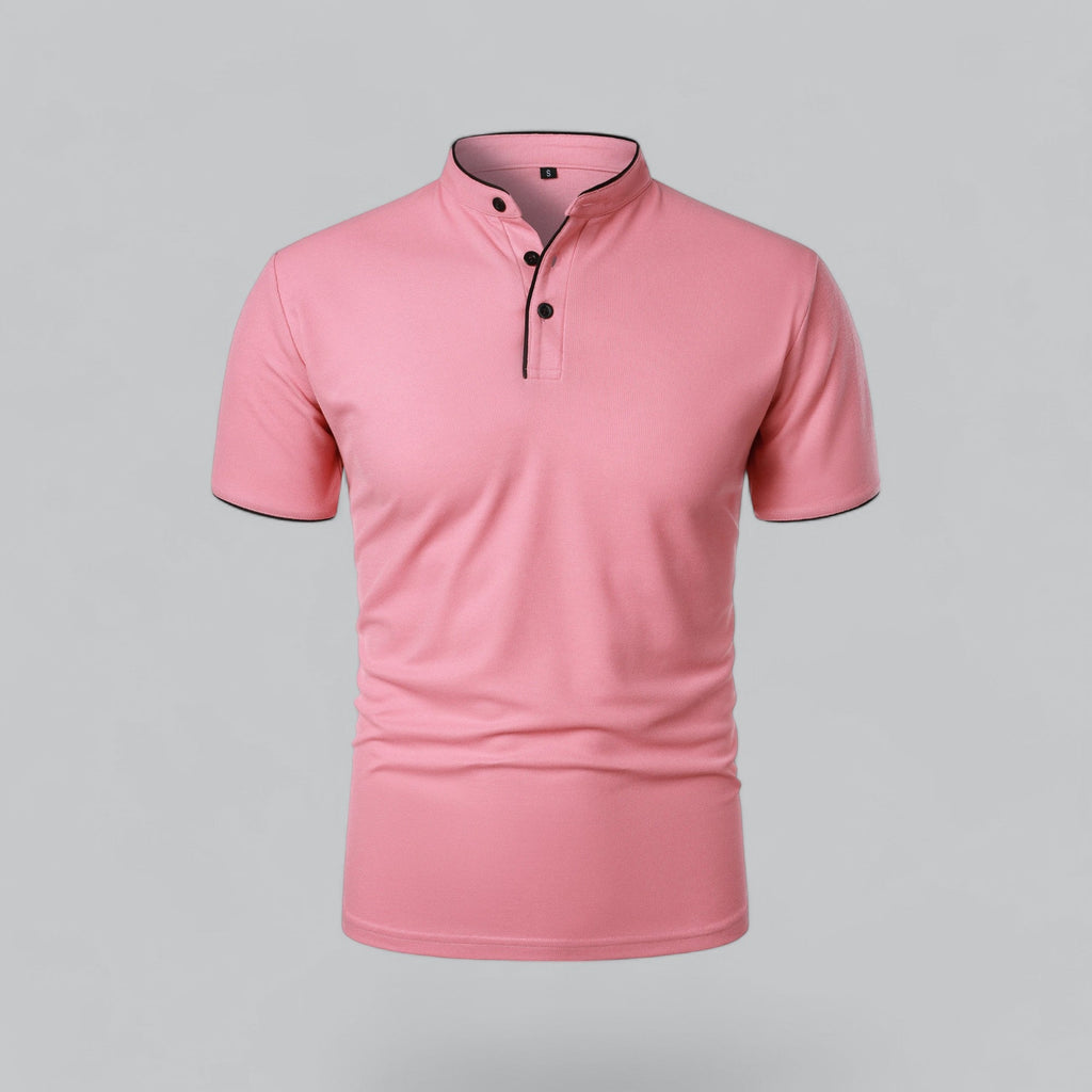 Men's Collarless Polo Shirt – Classic Style for Any Occasion