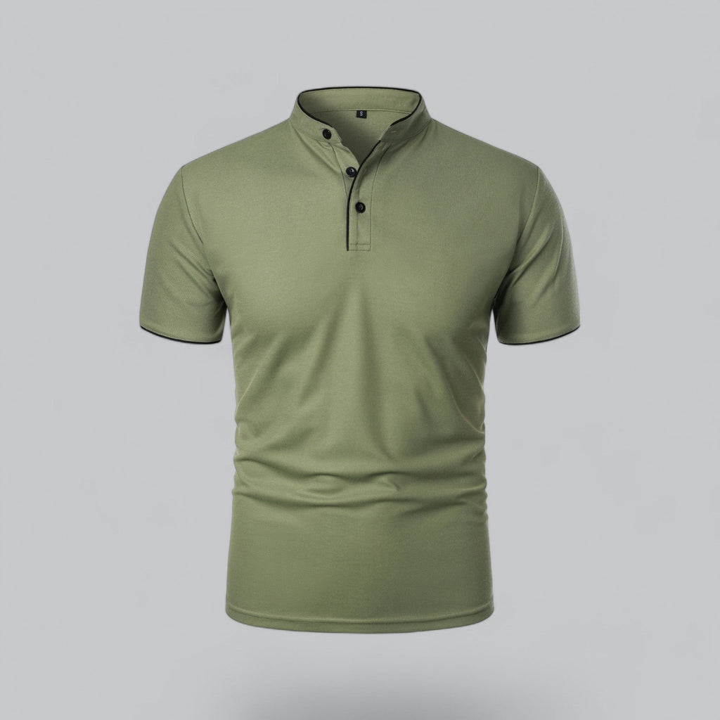 Men's Collarless Polo Shirt – Classic Style for Any Occasion