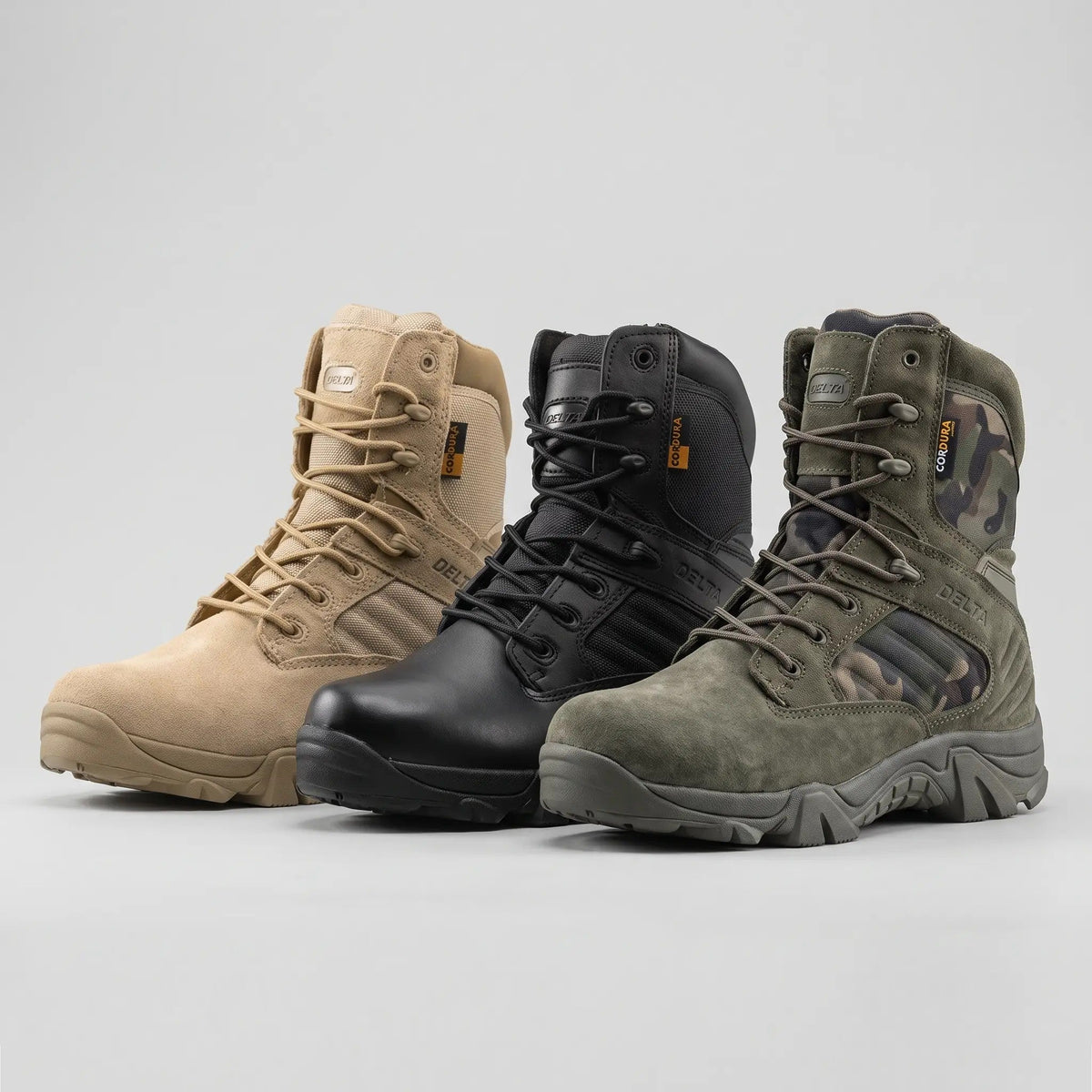Men's Combat Boots - Side Zip Tactical Hiking Boots - Army Boots