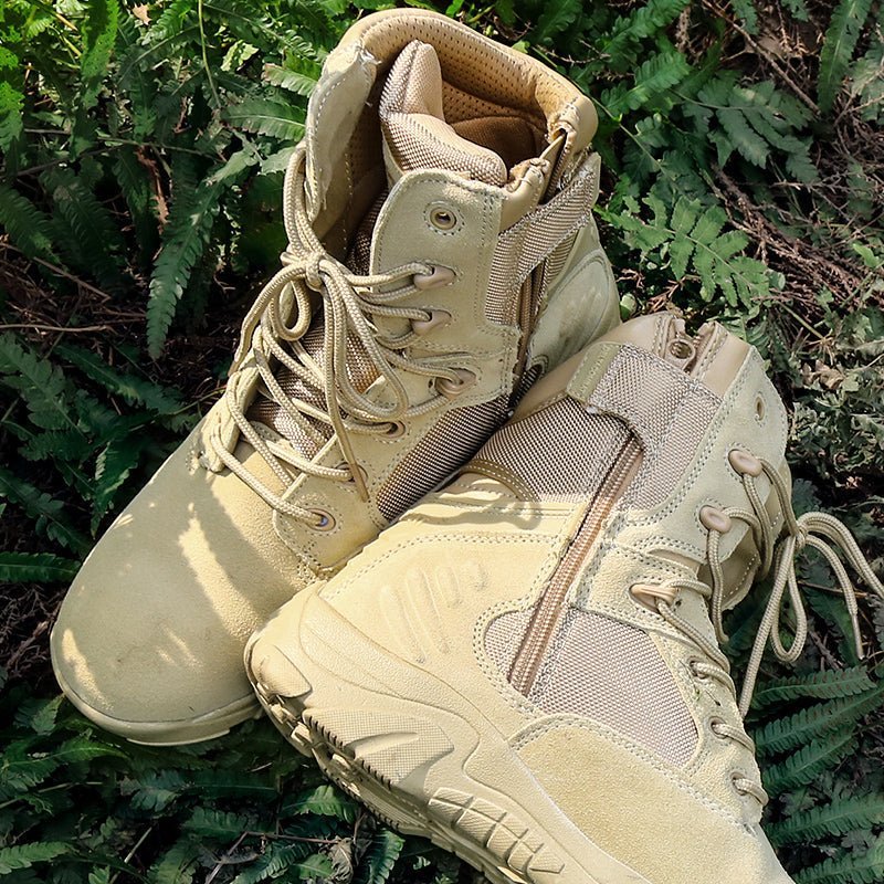 Men's Combat Boots - Side Zip Tactical Hiking Boots - Army Boots