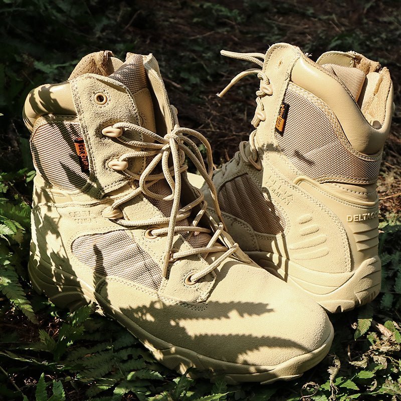 Men's Combat Boots - Side Zip Tactical Hiking Boots - Army Boots