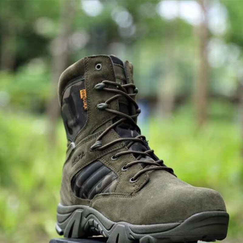Men's Combat Boots - Side Zip Tactical Hiking Boots - Army Boots