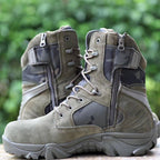 Men's Combat Boots - Side Zip Tactical Hiking Boots - Army Boots