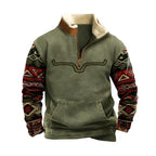 Men's Cosy Patterned Half-Zip Pullover