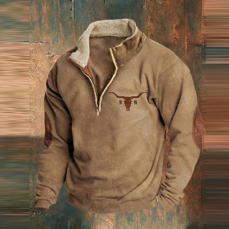 Men's Cosy Patterned Half-Zip Pullover