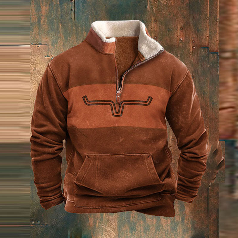 Men's Cosy Patterned Half-Zip Pullover