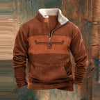 Men's Cosy Patterned Half-Zip Pullover