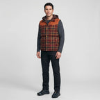 Men's Gilet - Hooded Padded Body Warmer - Tartan Check Puffer Gilet
