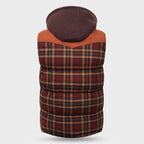 Men's Gilet - Hooded Padded Body Warmer - Tartan Check Puffer Gilet