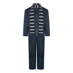 Men's Grey Suit Costume with Striped Scarf