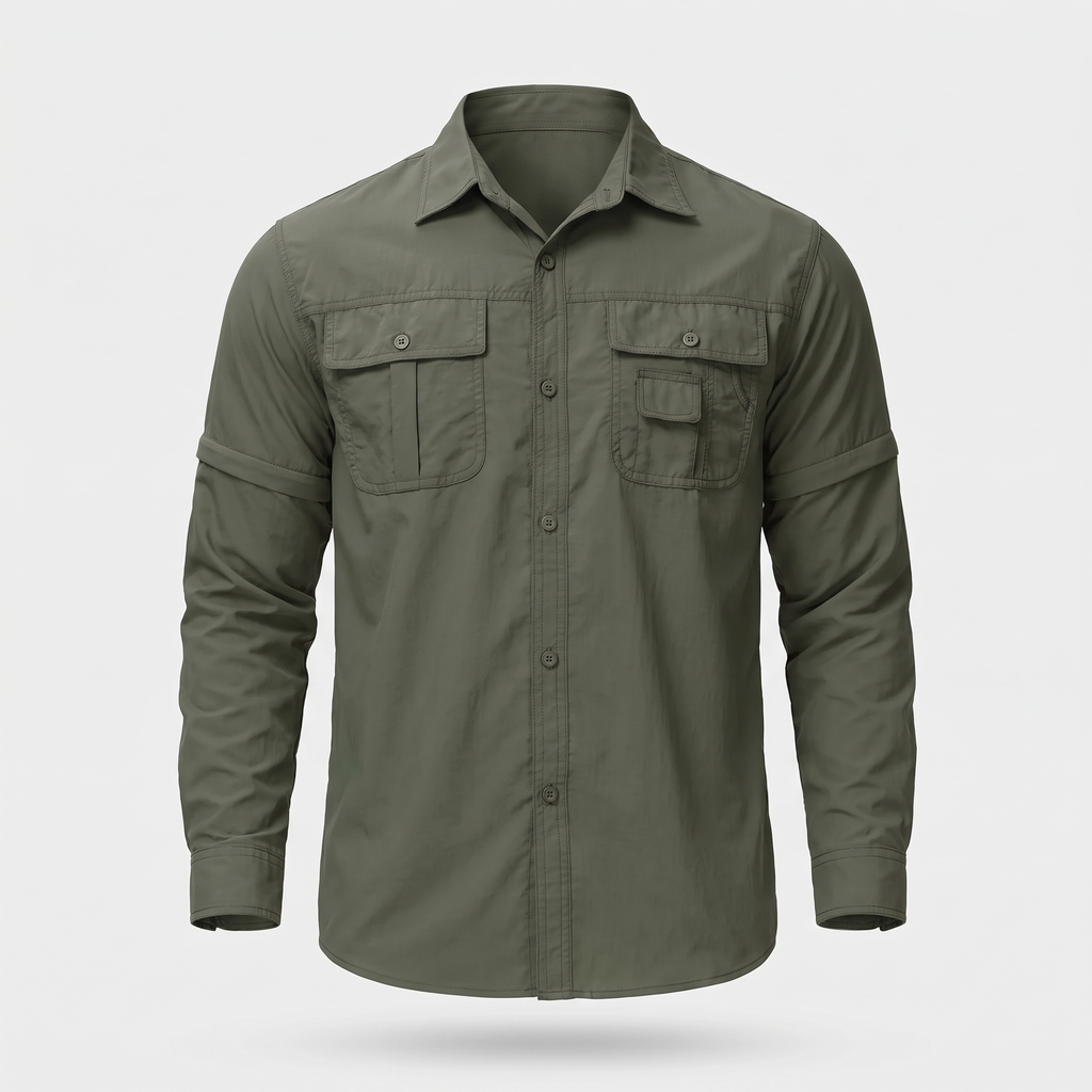 Men's Hiking Shirt - Zip Off Sleeves - Fishing Shirt - Safari Shirt