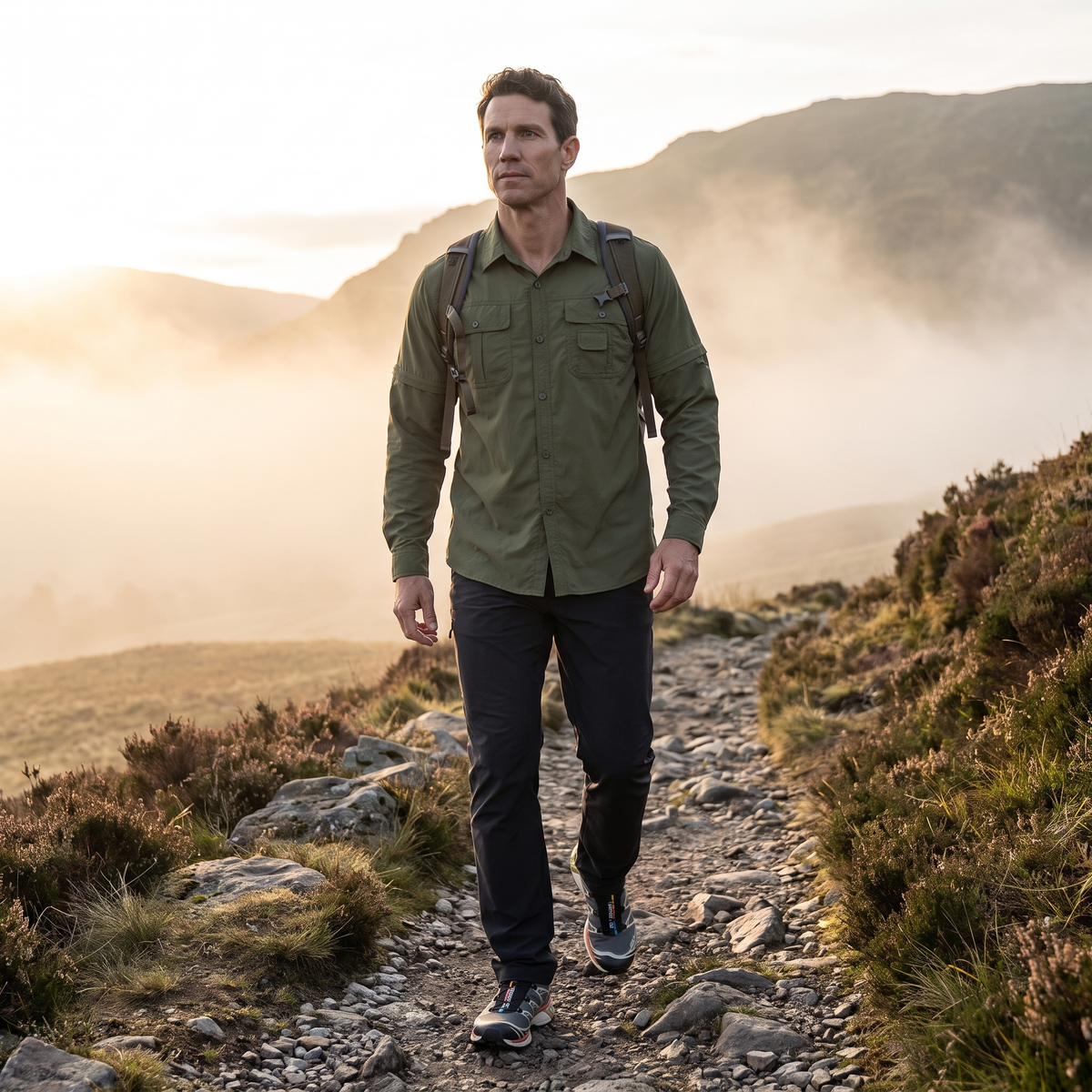 Men's Hiking Shirt - Zip Off Sleeves - Fishing Shirt - Safari Shirt
