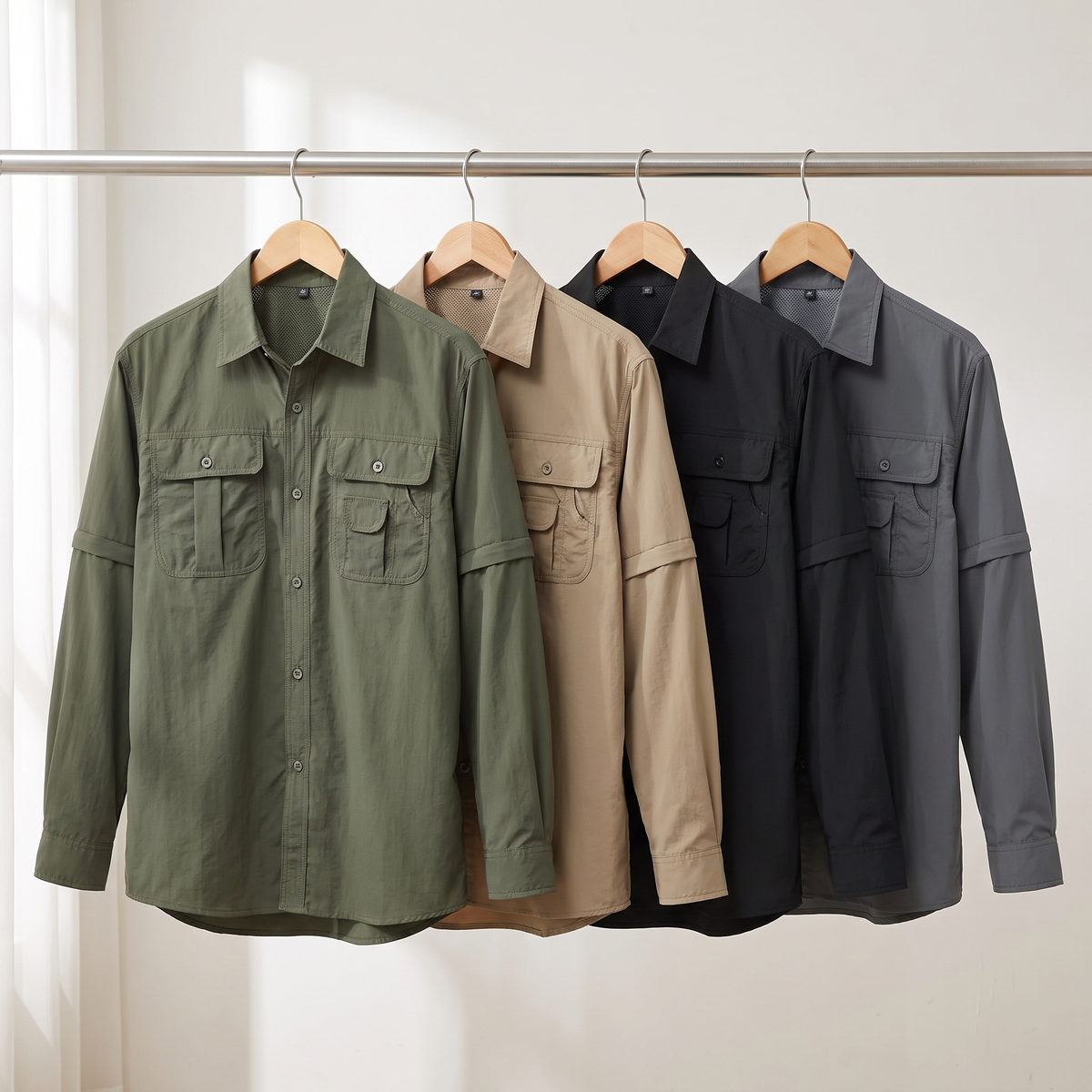 Men's Hiking Shirt - Zip Off Sleeves - Fishing Shirt - Safari Shirt
