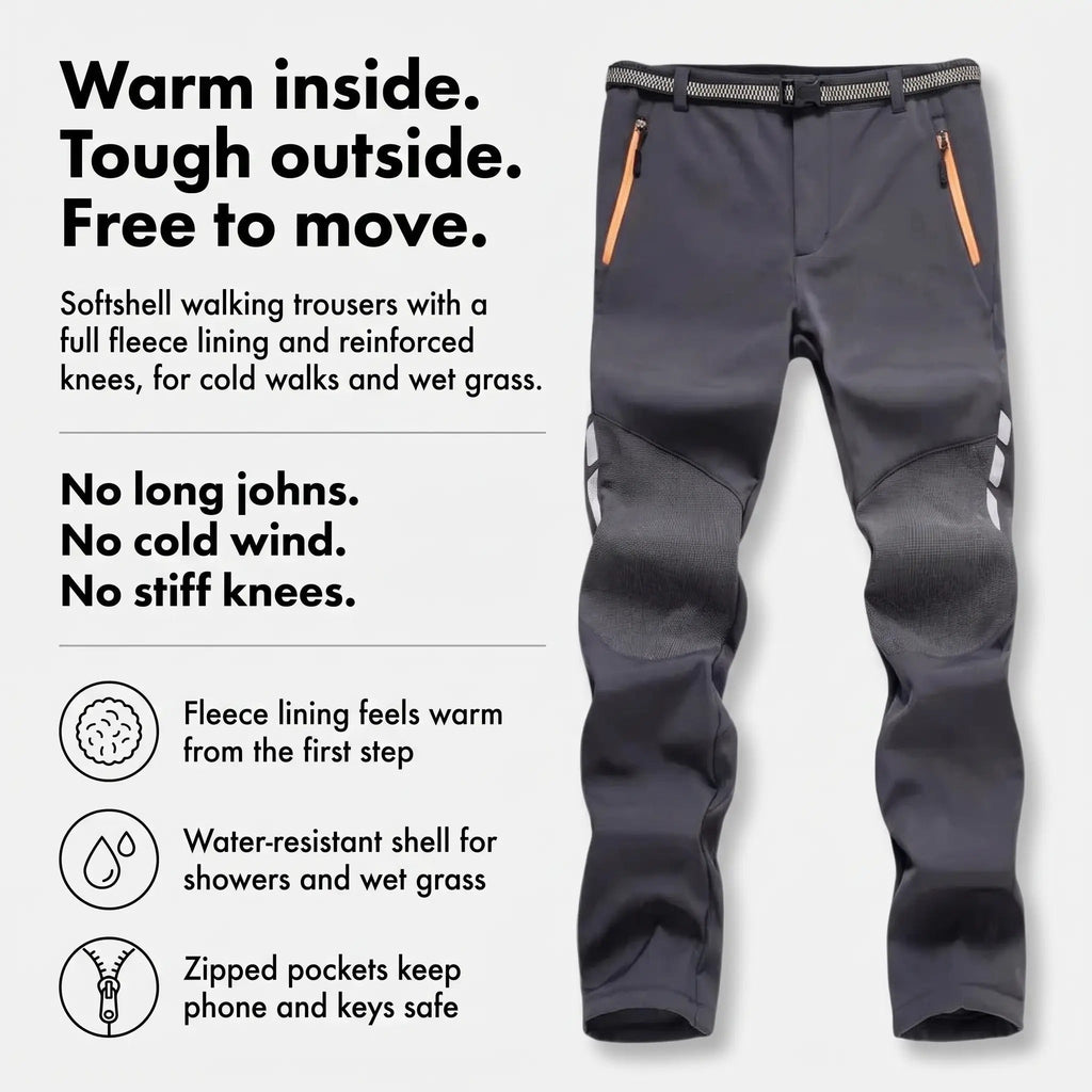 Men's Hiking Trousers – Fleece Lined Water Resistant Hiking Trousers