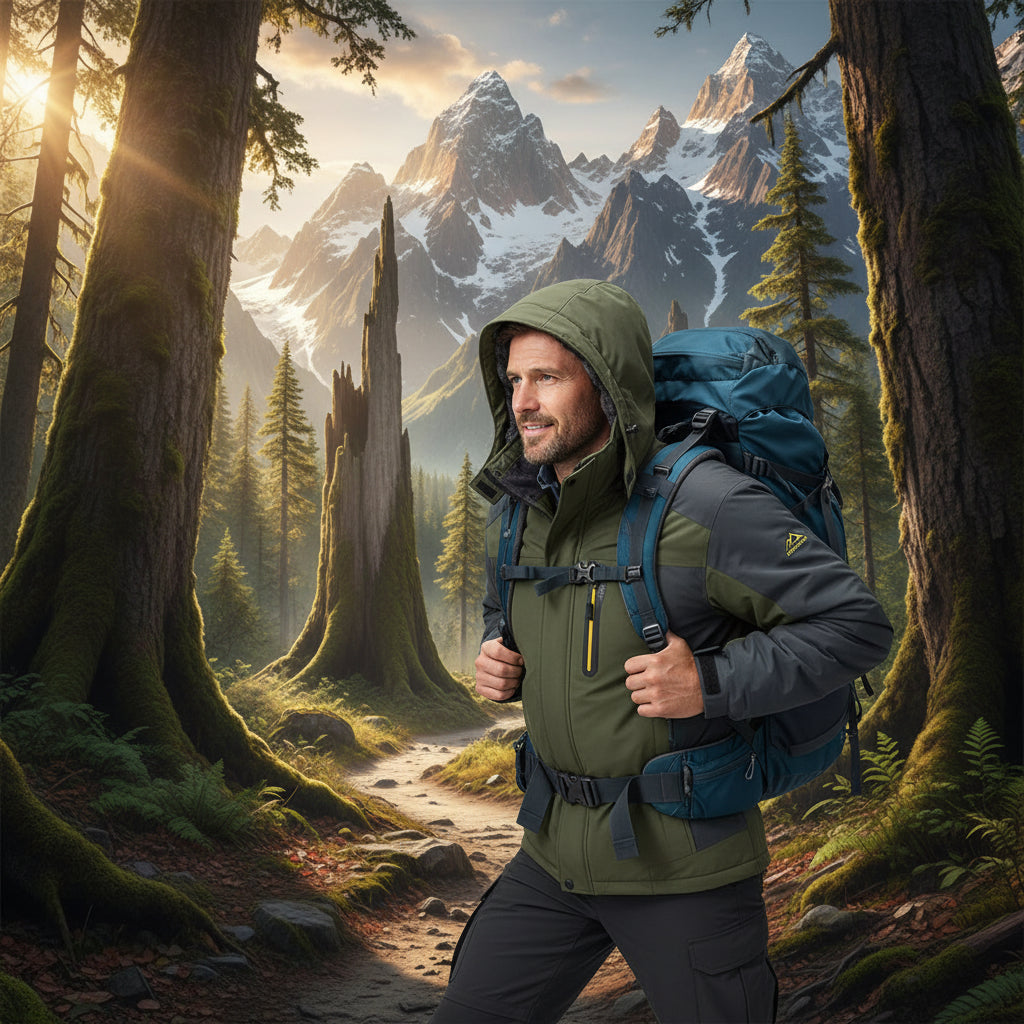 Men's Hooded Waterproof Jacket — Thermal Fleece Lining