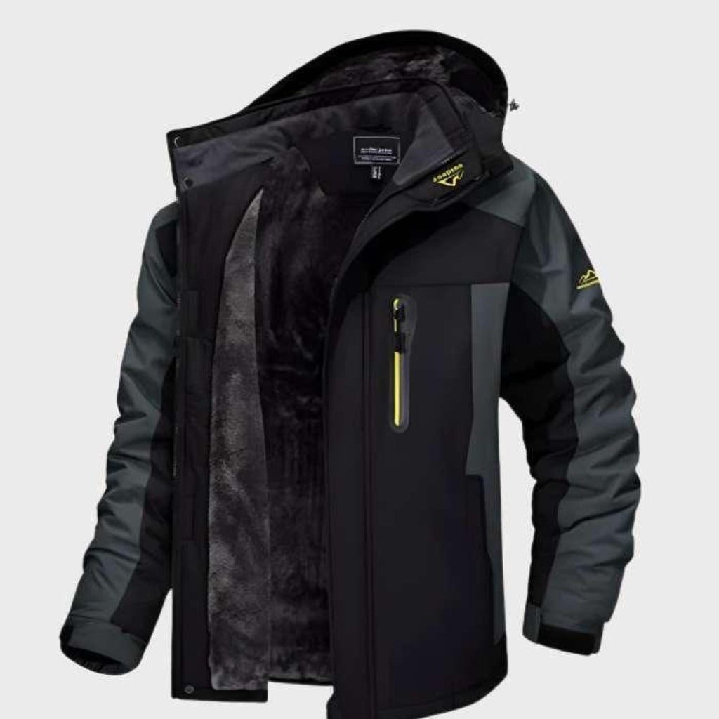 Men's Hooded Waterproof Jacket — Thermal Fleece Lining