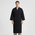 Men's Kimono-Style Robe, Lightweight Breathable Fabric, Adjustable Tie Belt