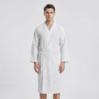Men's Kimono-Style Robe, Lightweight Breathable Fabric, Adjustable Tie Belt