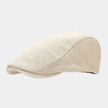 Men's Linen Flat Cap - Breathable Summer Style