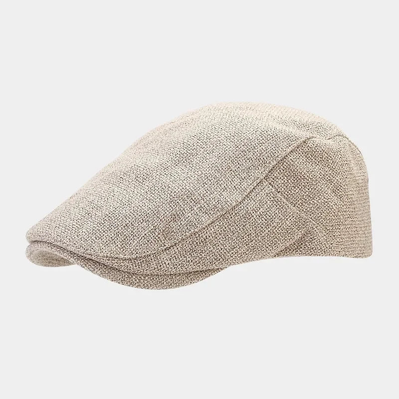Men's Linen Flat Cap - Breathable Summer Style
