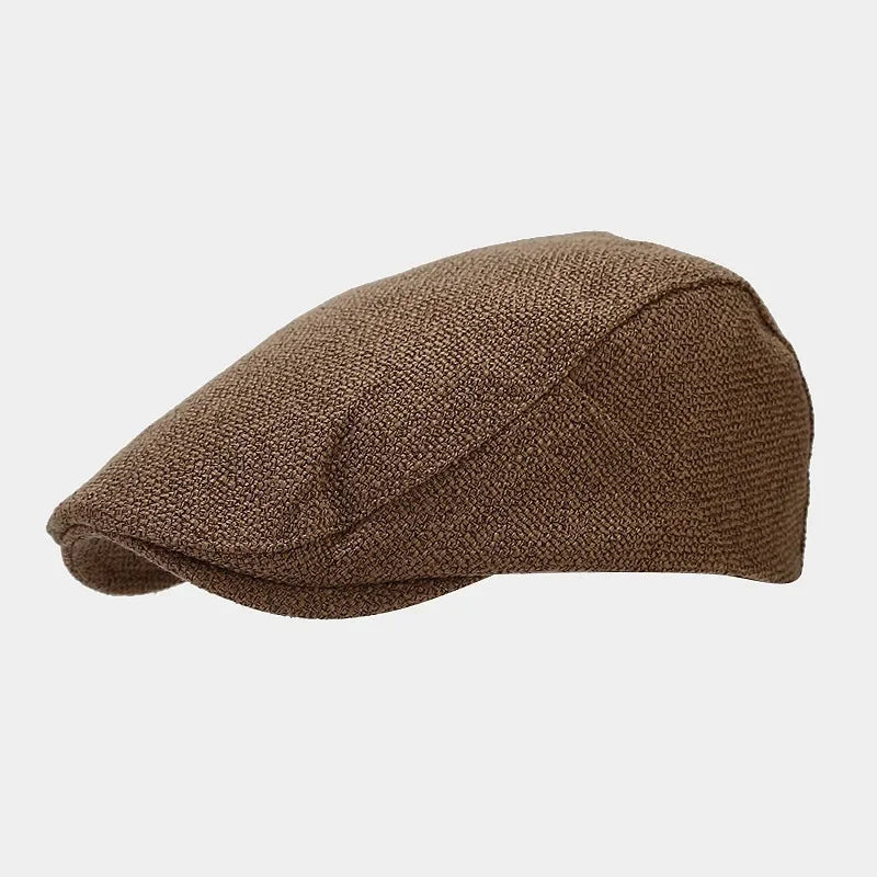 Men's Linen Flat Cap - Breathable Summer Style