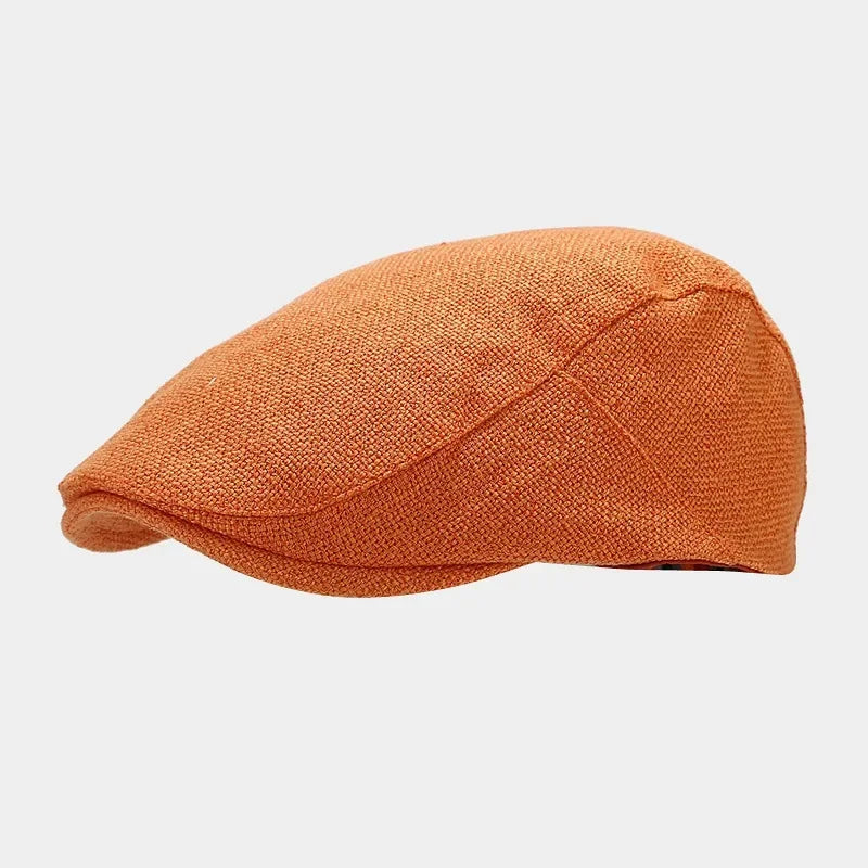 Men's Linen Flat Cap - Breathable Summer Style
