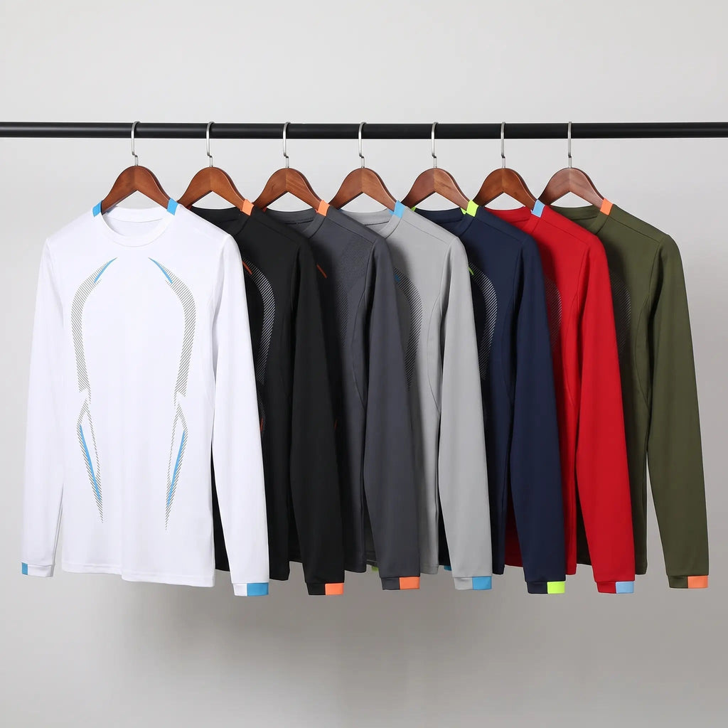 Men's Long Sleeve Running Top - Quick Dry Base Layer - Hiking T Shirt