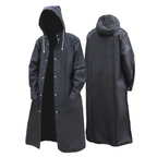 Men's Long Waterproof Rain Jacket with Hood for All Seasons