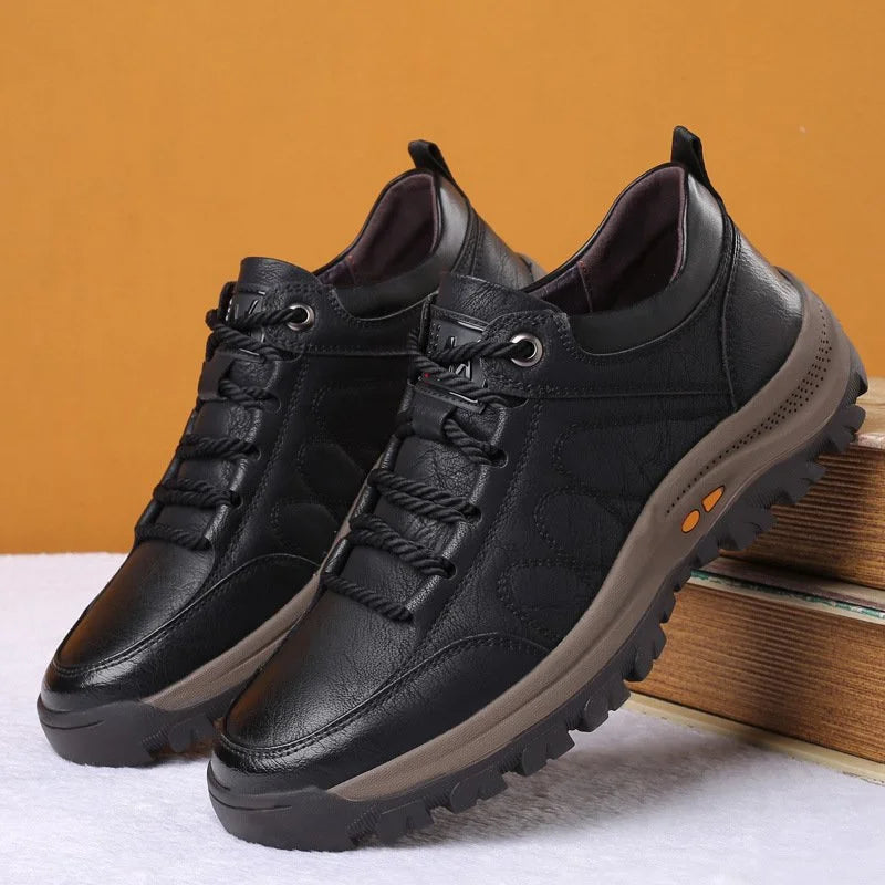 Men's Orthopaedic Leather Shoes | Supportive Comfort Walking Shoes