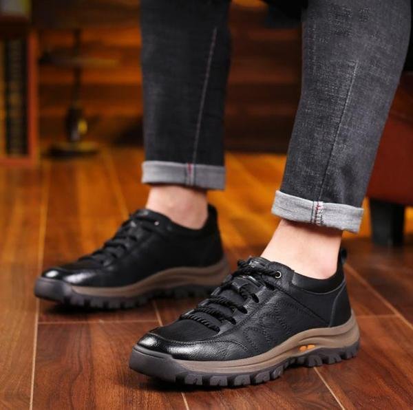 Men's Orthopaedic Leather Shoes | Supportive Comfort Walking Shoes