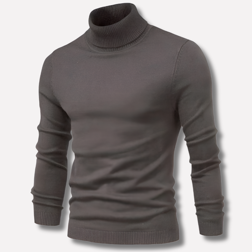 Men's Ribbed Merino Wool Turtleneck Jumper