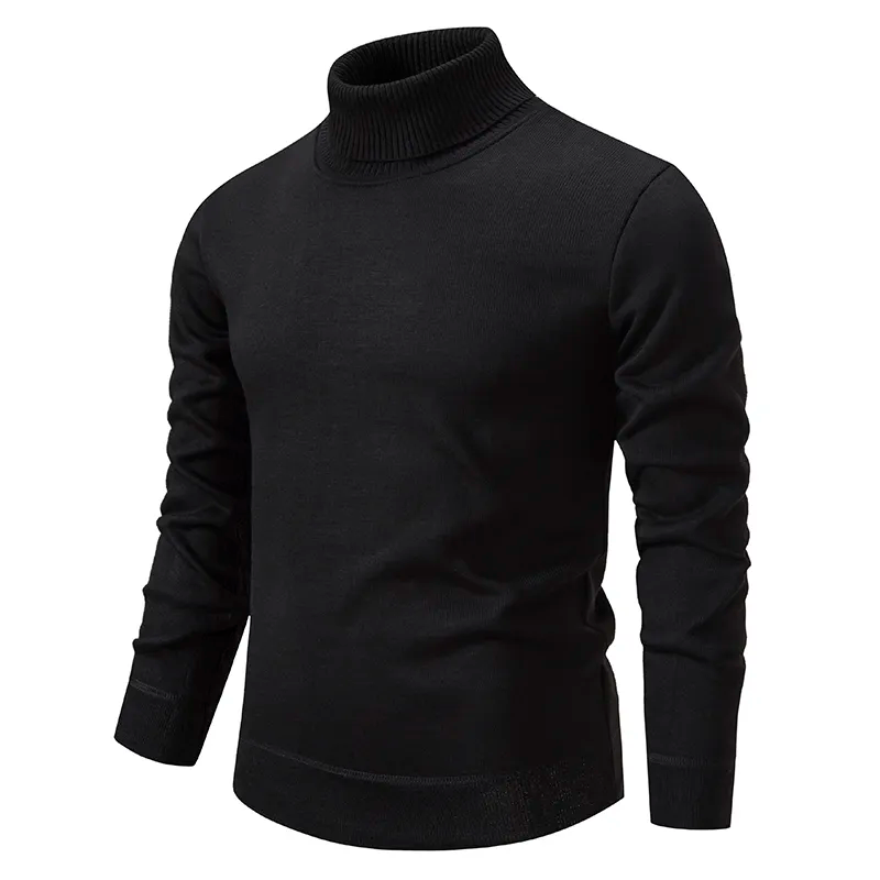 Men's Ribbed Merino Wool Turtleneck Jumper