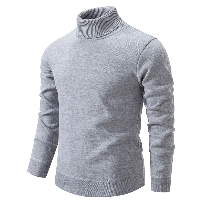 Men's Ribbed Merino Wool Turtleneck Jumper