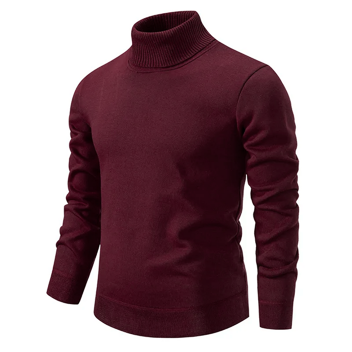 Men's Ribbed Merino Wool Turtleneck Jumper